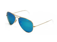 Slnečné okuliare aviator - zlatý rám, modré sklá